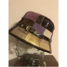 COACH WOMEN&apos;S MULTI COLOR PATCHWORK COLLECTION BUCKET HAT S/P LEATHER SUEDE   eb-55867768